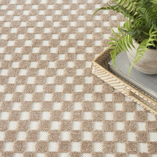 Nourison Care Free CAF02 Brown Area Rug Corner Image