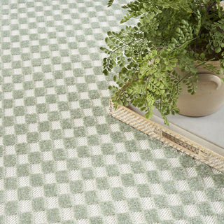 Nourison Care Free CAF02 Green Area Rug Corner Image