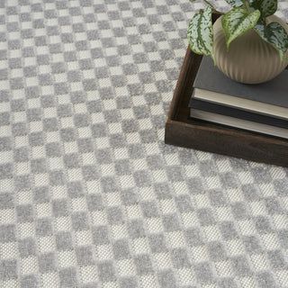 Nourison Care Free CAF02 Light Grey Area Rug Corner Image