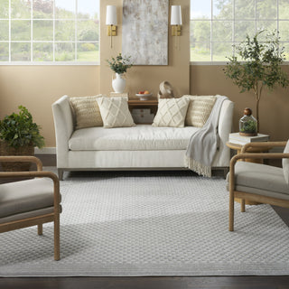 Nourison Care Free CAF02 Light Grey Area Rug Room Image Feature