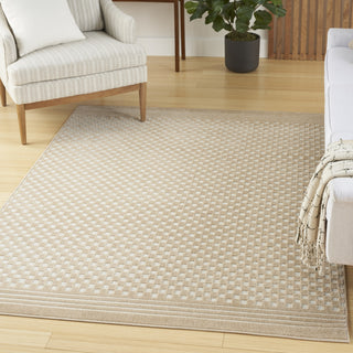 Nourison Care Free CAF02 Taupe Area Rug Corner Image