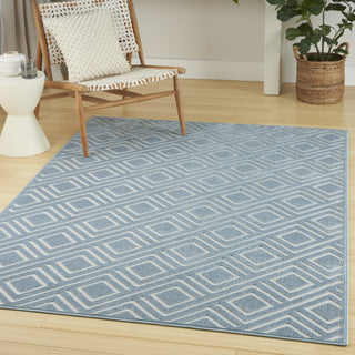 Nourison Care Free CAF03 Blue Area Rug Corner Image