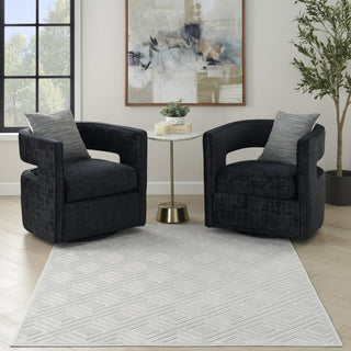 Nourison Care Free CAF03 Light Grey Area Rug Room Image Feature