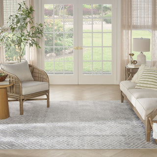 Nourison Care Free CAF03 Light Grey Area Rug Room Image Feature