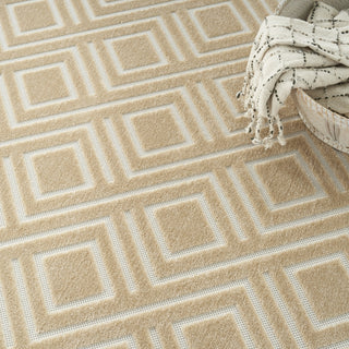 Nourison Care Free CAF03 Taupe Area Rug Corner Image