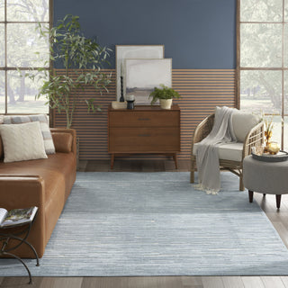 Nourison Care Free CAF04 Blue Area Rug Room Image Feature