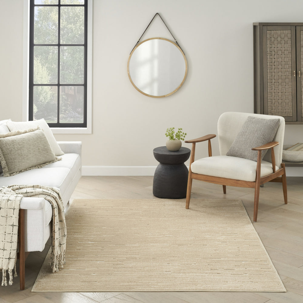 Nourison Care Free CAF04 Taupe Area Rug Room Image Feature