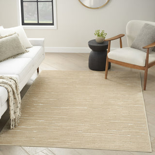 Nourison Care Free CAF04 Taupe Area Rug Corner Image