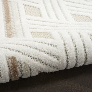 Nourison Care Free CAF05 Ivory Beige Area Rug Corner Image