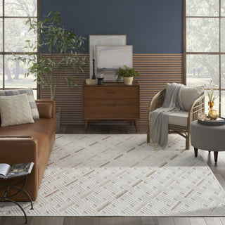 Nourison Care Free CAF05 Ivory Beige Area Rug Room Image Feature