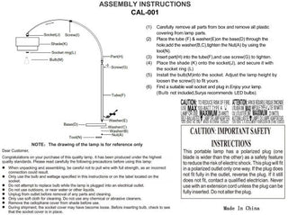 Surya Caldas CAL-001 Lamp Assembly
