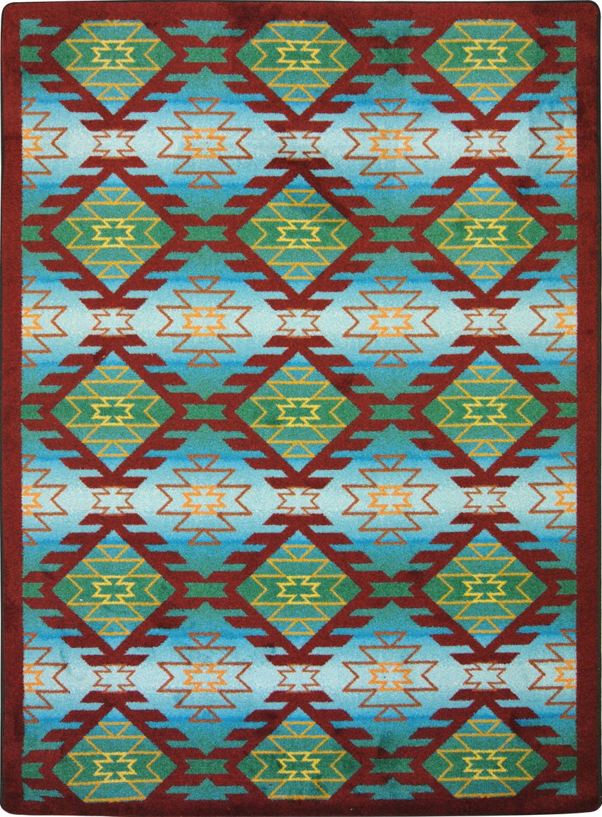 Joy Carpets Kaleidoscope Canyon Ridge Desert Turquoise Area Rug