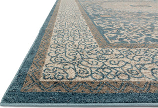 Loloi Century CQ-01 Blue / Sand Area Rug Round Image