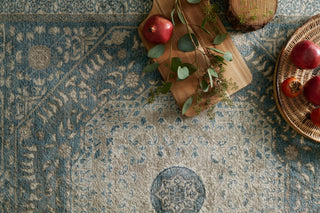 Loloi Century CQ-01 Blue / Sand Area Rug Corner Image