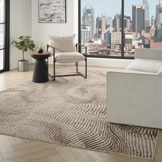 Nourison Central Park West CEP01 Beige Brown Area Rug by DKNY Corner Image