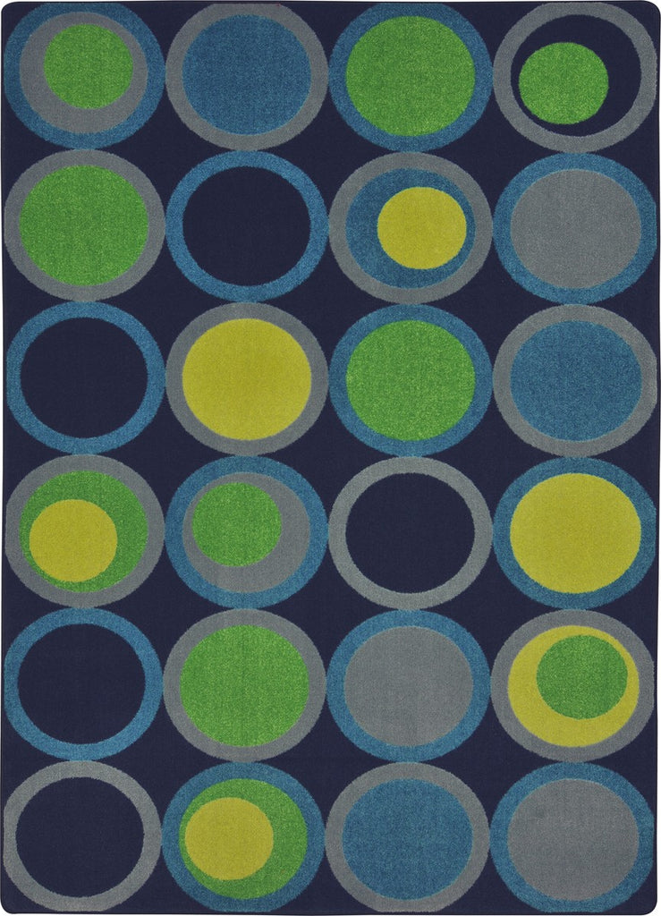 Joy Carpets Kid Essentials Circle Back Navy Area Rug