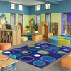 Joy Carpets Kid Essentials Circle Back Indigo Area Rug