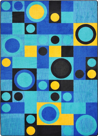 Joy Carpets Kid Essentials City Block Blue Area Rug