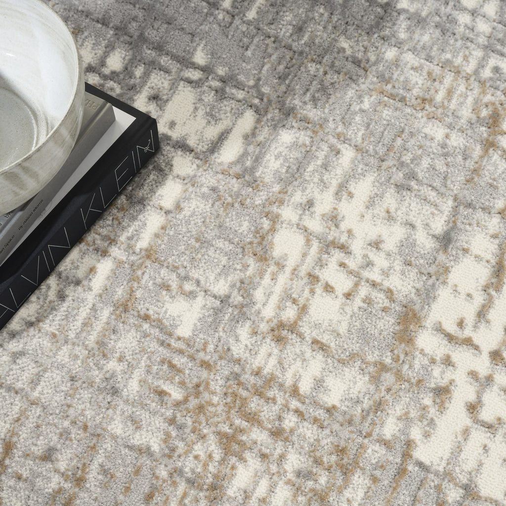 CK950 Rush Ivory Grey Area Rug by Calvin Klein Corner Image