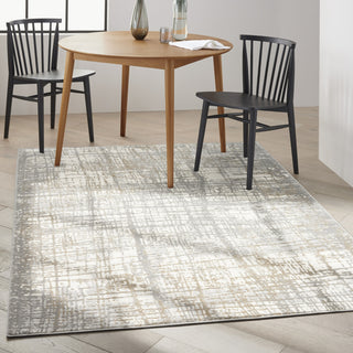 CK950 Rush Ivory Grey Area Rug by Calvin Klein Corner Image