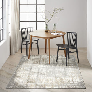 CK950 Rush Ivory Grey Area Rug by Calvin Klein Room Image Feature