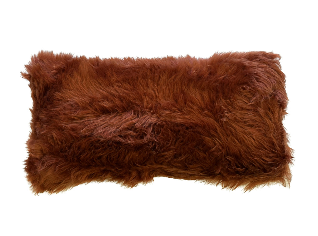 Auskin Long Wool Sheepskin Lumbar Rust main image