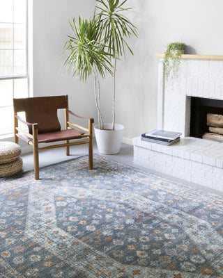 Loloi Clara CLA-02 Blue/Light Blue Area Rug Corner Image Feature