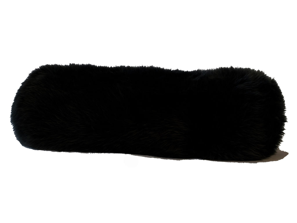 Auskin Long Wool Sheepskin Bolster Black main image