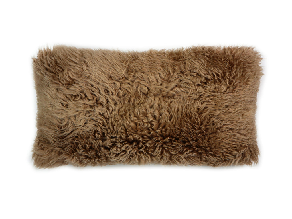 Auskin Curly Sheepskin Long Wool Lumbar Butterscotch main image