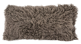 Auskin Curly Sheepskin Long Wool Lumbar Portabello main image