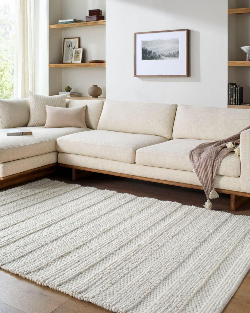 Livabliss Cloud 19 CLD-2303 Ivory Area Rug Room Scene Feature