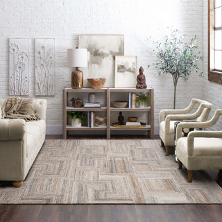 Karastan Forsyth Park Cloverdale Beige Steel Area Rug Lifestyle Image Feature