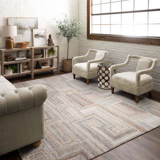 Karastan Forsyth Park Cloverdale Beige Steel Area Rug Lifestyle Image Feature