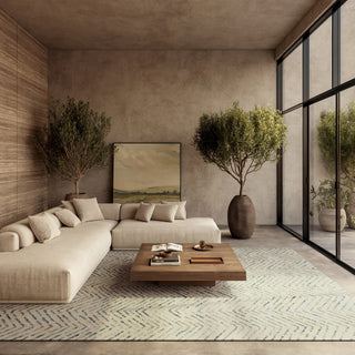 Nourison Colorado CLR02 Ivory Green Area Rug Corner Image