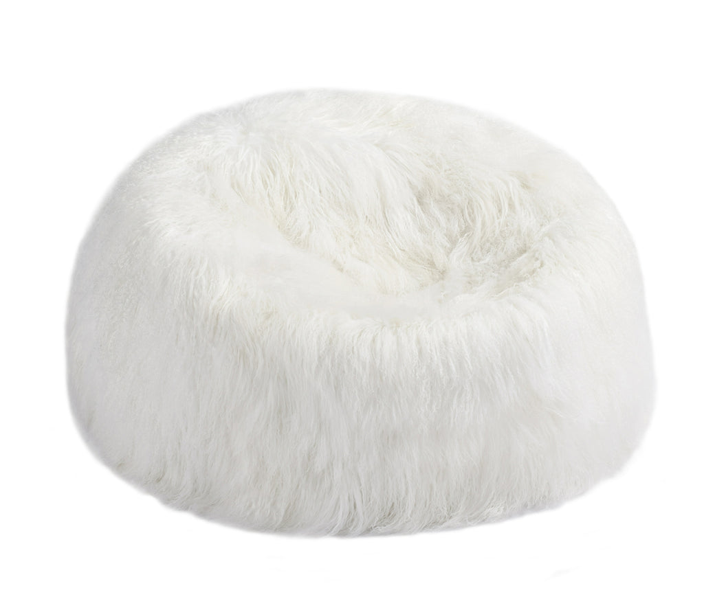 Auskin Sheepskin Bean Bags Tibetan Long Wool White Furniture main image