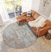 Dalyn Camberly CM3 Mineral Blue Area Rug Round Lifestyle Image Feature