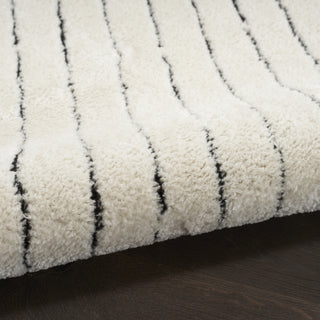 Nourison Cozy Modern CMD01 Ivory Black Area Rug Corner Image
