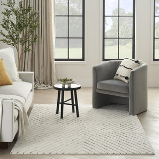 Nourison Cozy Modern CMD01 Ivory Black Area Rug Room Image Feature