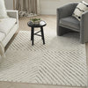 Nourison Cozy Modern CMD01 Ivory Black Area Rug Corner Image