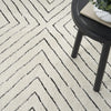 Nourison Cozy Modern CMD01 Ivory Black Area Rug Corner Image