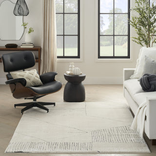 Nourison Cozy Modern CMD02 Ivory Black Area Rug Room Image Feature