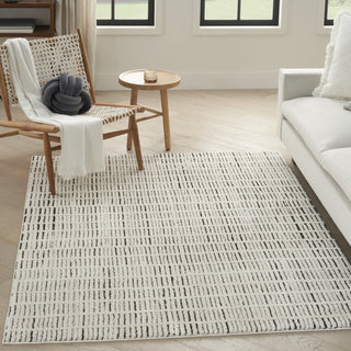 Nourison Cozy Modern CMD03 Ivory Black Area Rug 5' X 7'