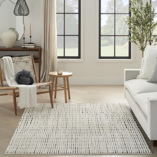 Nourison Cozy Modern CMD03 Ivory Black Area Rug 5' X 7'