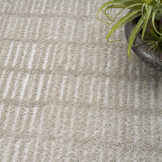 Nourison Cozy Modern CMD03 Grey Ivory Area Rug Corner Image