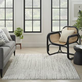 Nourison Cozy Modern CMD03 Ivory Black Area Rug Room Image Feature
