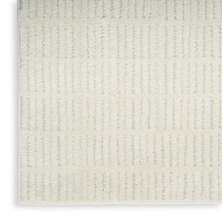 Nourison Cozy Modern CMD03 Ivory Grey Area Rug Corner