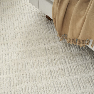 Nourison Cozy Modern CMD03 Ivory Grey Area Rug Close Up 2