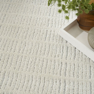 Nourison Cozy Modern CMD03 Ivory Grey Area Rug Close Up