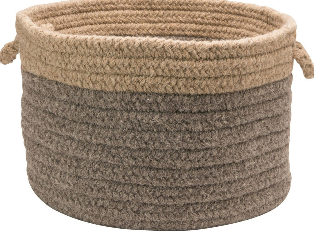 Colonial Mills Chunky Natural Wool Dipped Basket CN31 Dark Gray/Beige