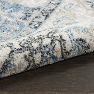 Nourison Carina CNA02 Grey Blue Area Rug Corner Image